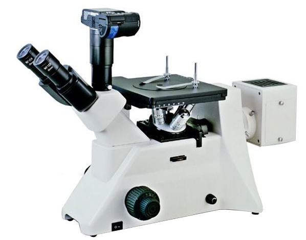 Голова Тринокулар перевернула металлургический микроскоп с интерфейсом цифровой фотокамеры